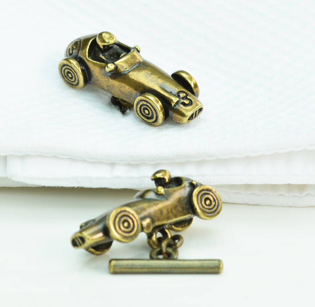 Image of Vintage Racing Car Cufflinks