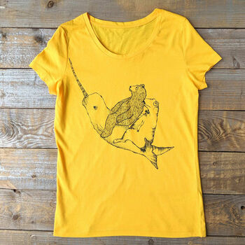 Narwhal And Bear Women's Organic T Shirt, 2 of 6