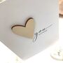 Wooden Heart Charm Personalised Valentines Card, thumbnail 2 of 6