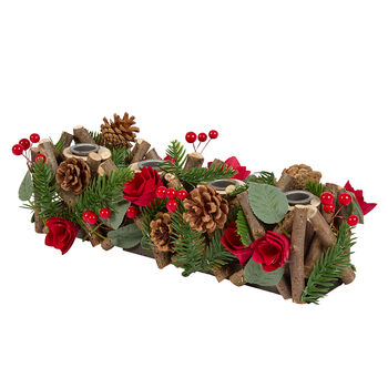 Country Christmas Candle Holder Centrepiece, 2 of 6