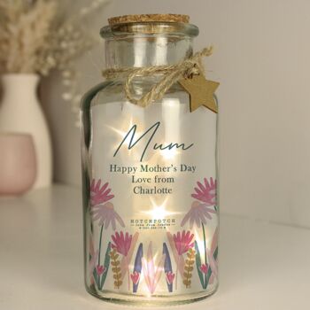 Personalised Wild Flower LED Glass Jar, 2 of 4