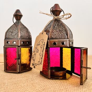 Pink And Yellow Moroccan Style Lantern Handmade, 5 of 6