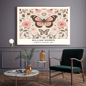 William Morris Pink Butterfly Art Print, 2 of 2