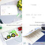 Personalised Green Tractor 1st Christmas Card, thumbnail 7 of 7