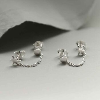 Sterling Silver Sun And Moon Double Studs, 6 of 7