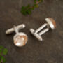 Rutilated Quartz Cufflinks In Solid Sterling Silver, thumbnail 3 of 3