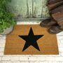 Pair Of Charcoal Star Coir Doormats, thumbnail 1 of 4