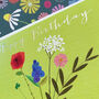 Silver Foiled Birthday Flowers Card, thumbnail 4 of 5