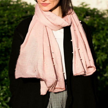 Soft Scarf With Pearl Details, 2 of 7