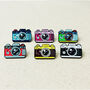 Vintage Camera Pin Badge Colourful Retro Enamel Pin, thumbnail 4 of 7