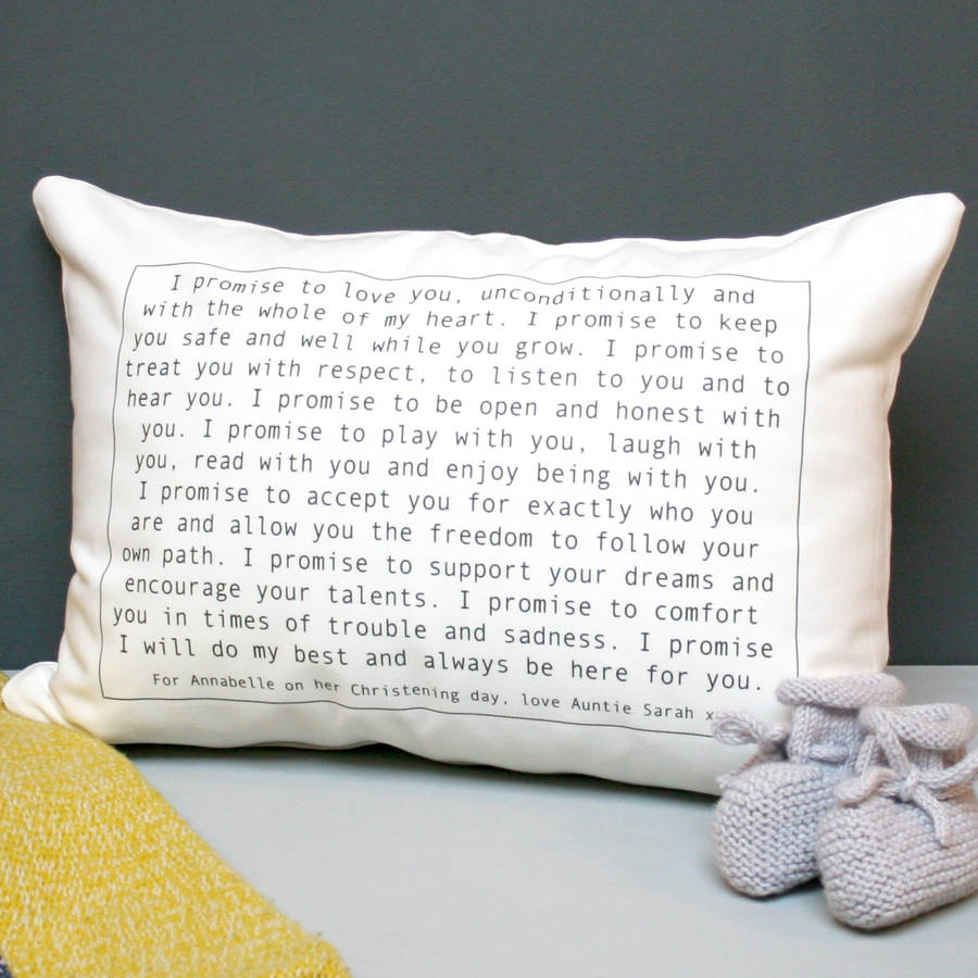 Personalised Christening Vow Cushion, 1 of 2