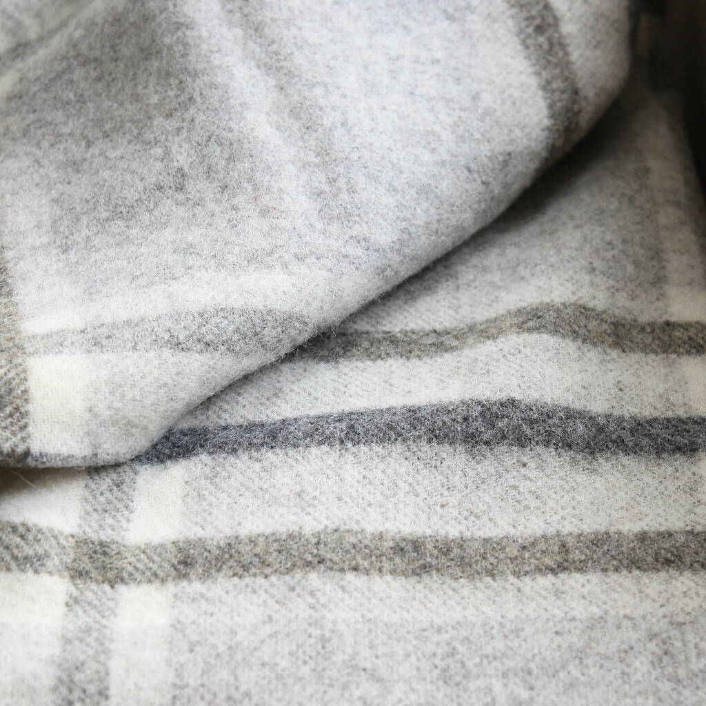 Grey Check Wool Throw By Marquis & Dawe