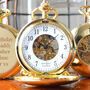 Gold Engraved Pocket Watch With Windowed Back, thumbnail 2 of 4