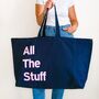 Personalised Oversized Tote Bag. Custom Text, thumbnail 1 of 9