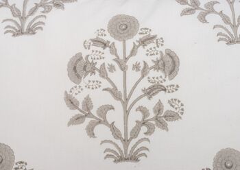 Samode Floral Print Large Square Grey Pillowcase, 7 of 7