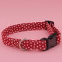 White Hearts On Red Dog Collar, thumbnail 3 of 9