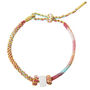 Rainbow And Gold White Jade Lucky Braided Bracelet, thumbnail 3 of 7