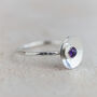 Sterling Silver Birthstone Dome Ring, thumbnail 2 of 12