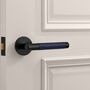 Solid Brass Lever Door Handles With Leather, thumbnail 4 of 12