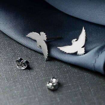 Sterling Silver Falcon Studs, 2 of 4