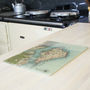 Personalised Vintage Map Glass Chopping Board, thumbnail 2 of 9