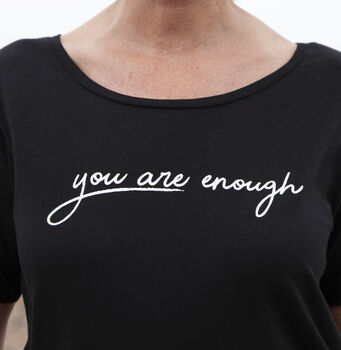 'You Are Enough' Black Women's Loose Fit T Shirt, 3 of 4
