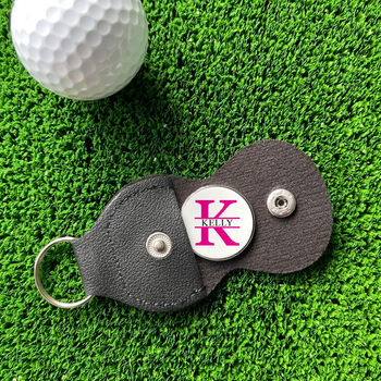 Personalised Pink Name And Initial Golf Ball Marker, 2 of 3
