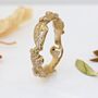 Gold And Diamond Wood Nymph Leaf Ring, thumbnail 5 of 9