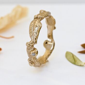 Gold And Diamond Wood Nymph Leaf Ring, 5 of 9