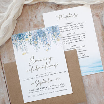 Whimsical Coast Wedding Evening Invitation, 2 of 4