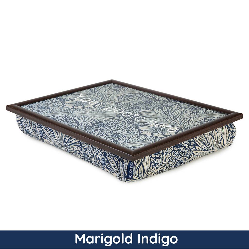 Personalised William Morris Wool Cushion Lap Tray By Blue Badge Co