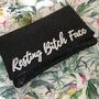 Black Or Navy Sequin Personalised Slogan Clutch, thumbnail 4 of 9