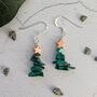 Malachite Christmas Tree Earrings, thumbnail 2 of 9