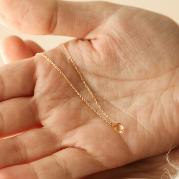 Citrine Stone Teardrop Necklace In Gold Plating, 2 of 6