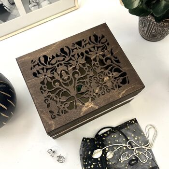 Personalised Wooden Filigree Trinket Box, 10 of 11