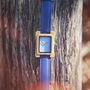 Coral Blue Face Bamboo Watch With Leather Strap, thumbnail 2 of 7