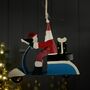 Santa On A Sixties Scooter Hanging Christmas Decoration, thumbnail 2 of 4