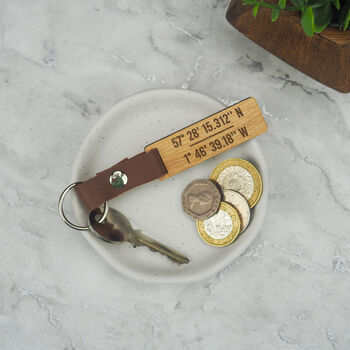 Personalised Wooden Coordinate Location Keyring, 4 of 7