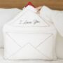 Love Letter Embroidered Boucle Cushion, thumbnail 1 of 4