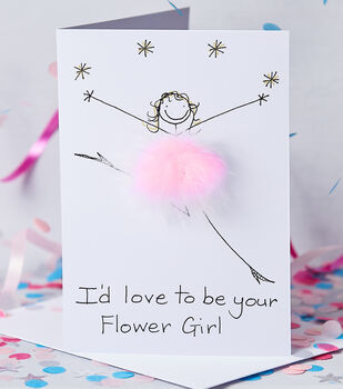 Personalised 3D I'd Love To Be Your Flower Girl Card, 2 of 5