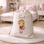 Personalised Girls Football Theme Laundry Sack, Dressing Up Storage Bag, thumbnail 4 of 4