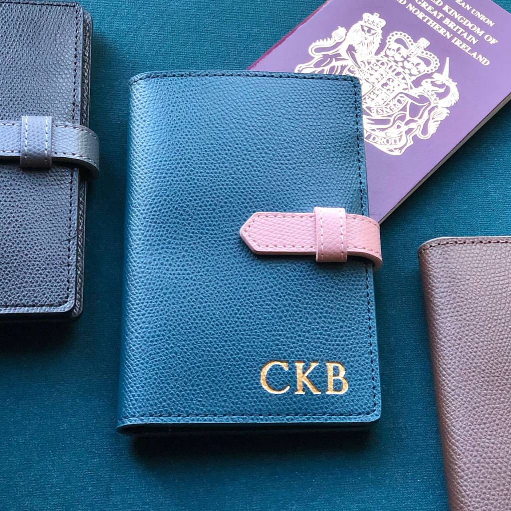 Personalised Leather Passport Cover With Reptile Finish By Begolden 9390