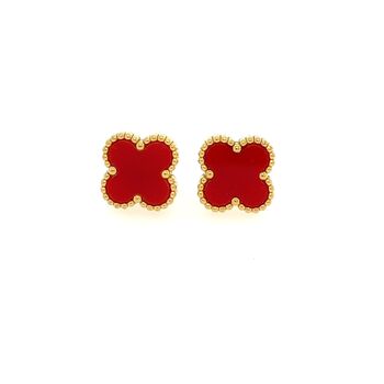 Four Leaf Clover Stud Earrings In Rainbow Of Colours, 5 of 7