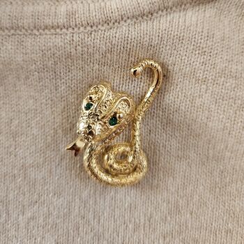 Vintage Gold Snake Brooch, 2 of 2