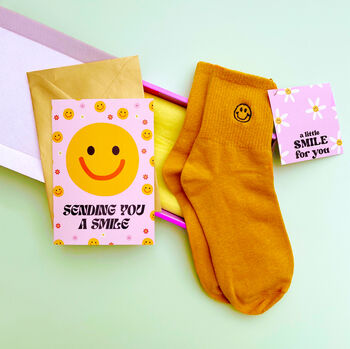 Sending You A Smile Sock And Card Gift Set, 3 of 6