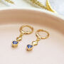 Double Heart Sapphire Birthstone Earrings, thumbnail 7 of 9