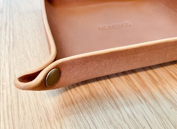 Personalised Tan Leather Accessories Valet Tray, 10 of 12
