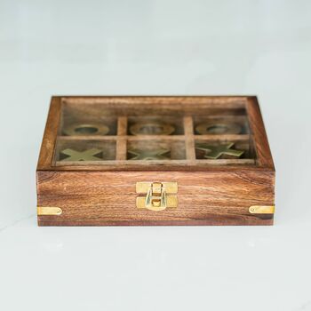 Personalised Luxury Wooden Tic Tac Toe Game, 3 of 9