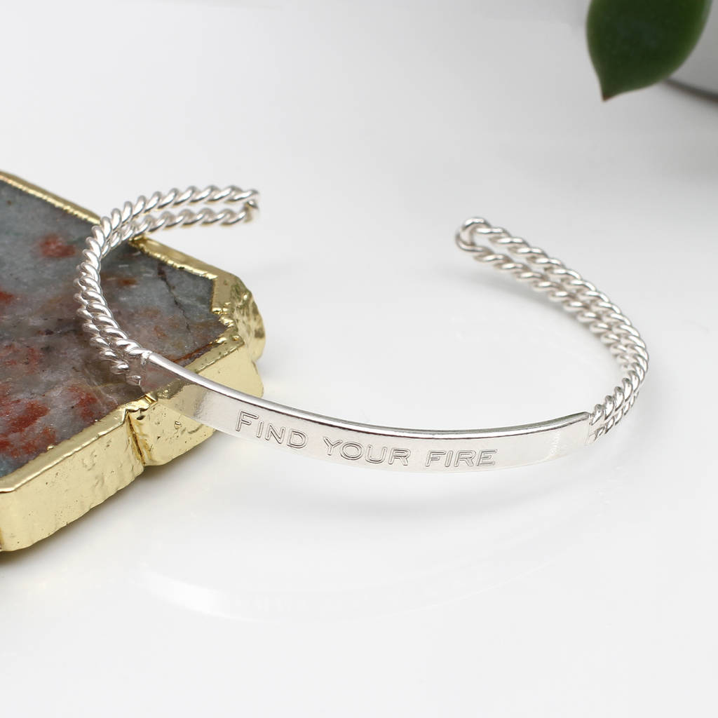 Personalised Sterling Silver Twist Identity Bangle By Hurleyburley Man