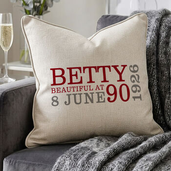 Personalised 90th Birthday Cushion, 3 of 10